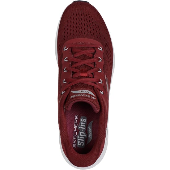 Skechers Arch Fit 2.0 Lestur Textiel Heren Bordeaux Sneakers - Image 4