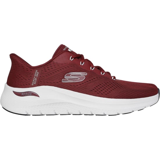 Skechers Arch Fit 2.0 Lestur Textiel Heren Bordeaux Sneakers - Image 6