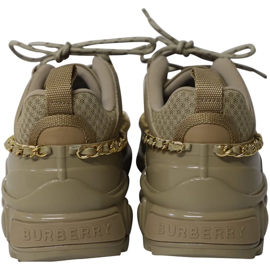 Burberry Gouden Ketting Arthur Sneakers in Khaki Leer - Image 4