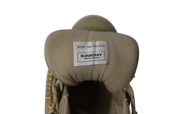 Burberry Gouden Ketting Arthur Sneakers in Khaki Leer - Image 6