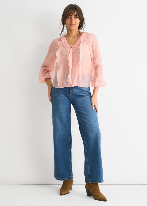 Blouse met strikdetail en lange mouwen - Image 1
