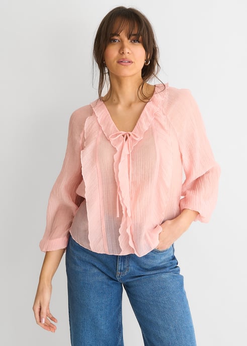 Blouse met strikdetail en lange mouwen - Image 2