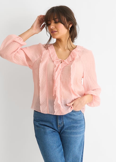 Blouse met strikdetail en lange mouwen - Image 3