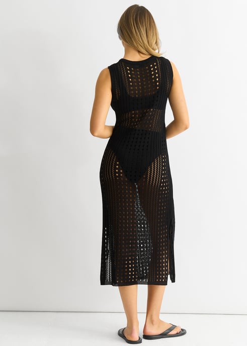 Zwarte gebreide bodycon midi-jurk - Image 4