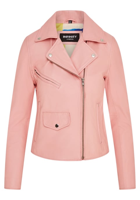 Dames babyroze klassieke Brando biker leren jas - Secunda - Image 2