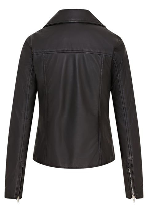 Dames zwarte klassieke Brando biker leren jas - Soweto - Image 4