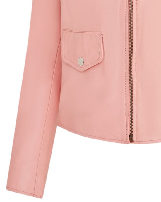 Babyroze klassieke Brando biker leren jas voor dames - Broome - Image 6