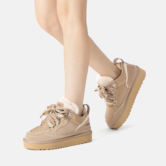 EVER AU Dames sneakerlaarzen met veters en plateauzool – Marbled - Image 2