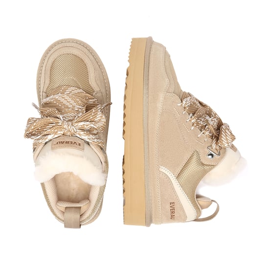 EVER AU Dames sneakerlaarzen met veters en plateauzool – Marbled - Image 3