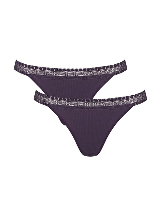GO Ribbed Tanga Briefs 2 Pack - Image 1
