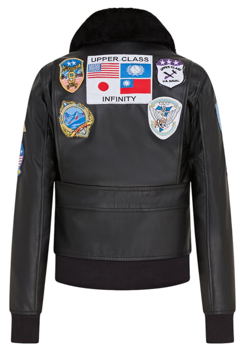 Dames zwarte A2 Top Gun leren bomberjack-Springs - Image 5