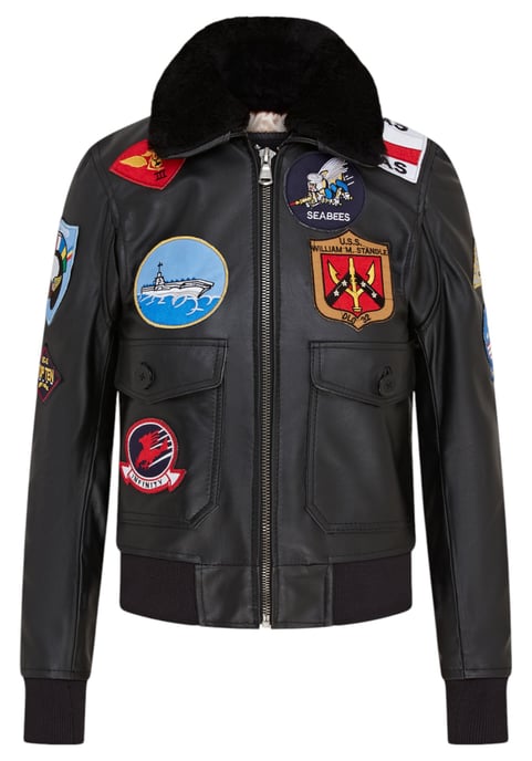 Dames zwarte A2 Top Gun leren bomberjack - Sunbury - Image 1