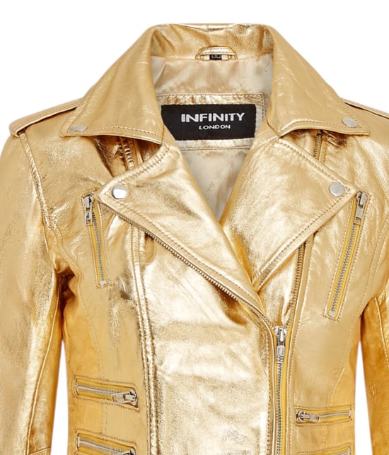 Dames leren gouden Brando bikerjack - Constantia - Image 6