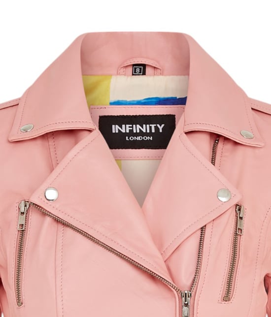 Dames leren babyroze Brando bikerjack - Constantia - Image 6