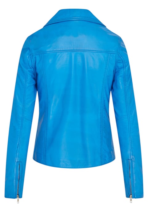 Dames Blauw Classic Brando Biker Leren Jack - Soweto - Image 5