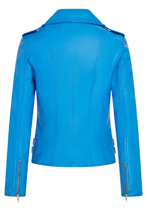 Dames leren blauwe Brando bikerjack - Loddon - Image 4
