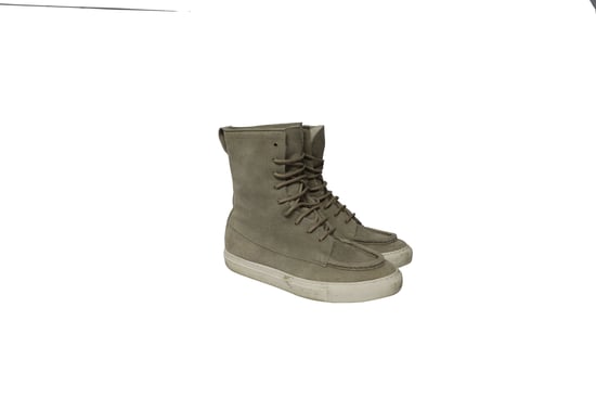 Common Projects Tournament High Top Shearling Sneakers in Grijs Suède - Image 3