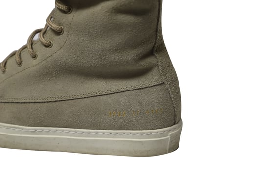 Common Projects Tournament High Top Shearling Sneakers in Grijs Suède - Image 6
