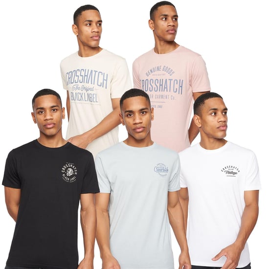 Crosshatch Heren Fremal T-Shirt (Set van 5) (Veelkleurig) - Image 1