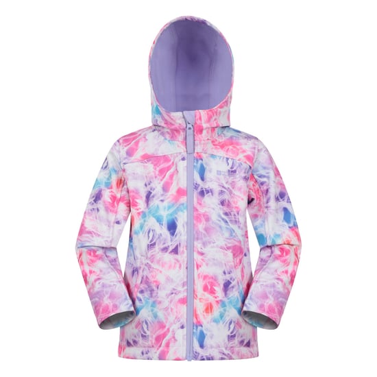Mountain Warehouse Waterafstotende softshell jas met patroon voor kinderen/kids (Helder Roze) - Image 1