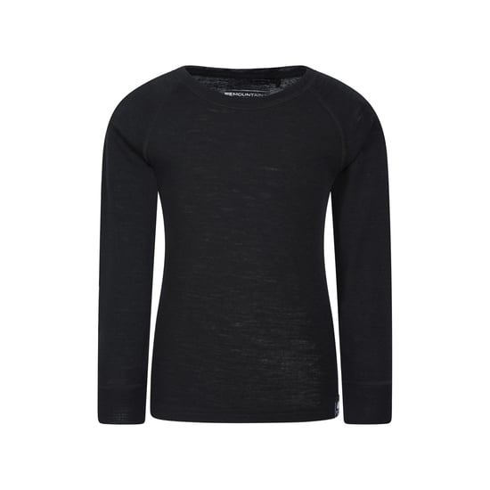 Mountain Warehouse Kinder/Kids Merino II Ronde Hals Base Layer Top (Zwart) - Image 1
