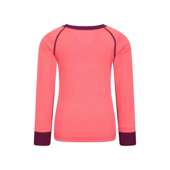 Mountain Warehouse Kinder/Kids Merino II Ronde Hals Base Layer Top (Helder Roze) - Image 2