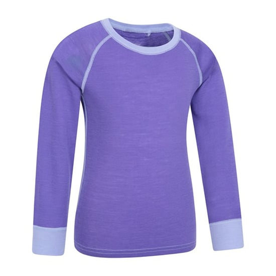 Mountain Warehouse Kinder/Kids Merino II Contrast Ronde Hals Base Layer Top (Paars) - Image 2