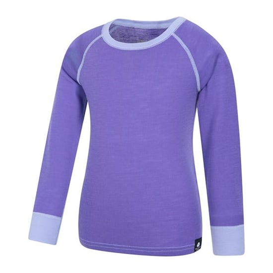 Mountain Warehouse Kinder/Kids Merino II Contrast Ronde Hals Base Layer Top (Paars) - Image 3