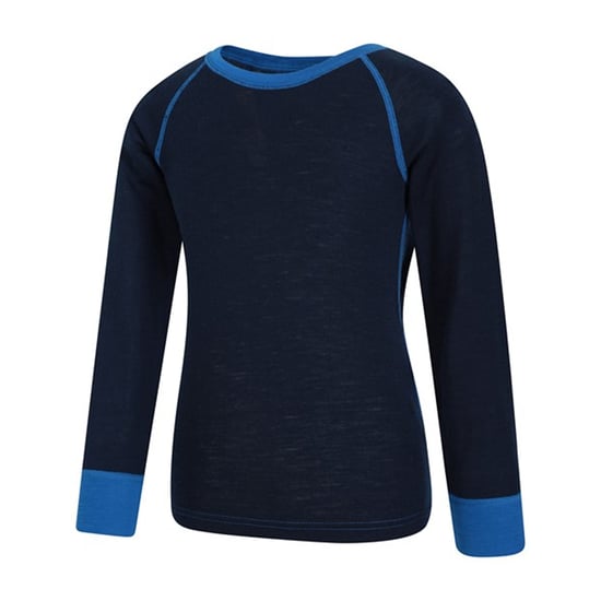 Mountain Warehouse Kinder/Kids Merino II Contrast Ronde Hals Base Layer Top (Blauw) - Image 3