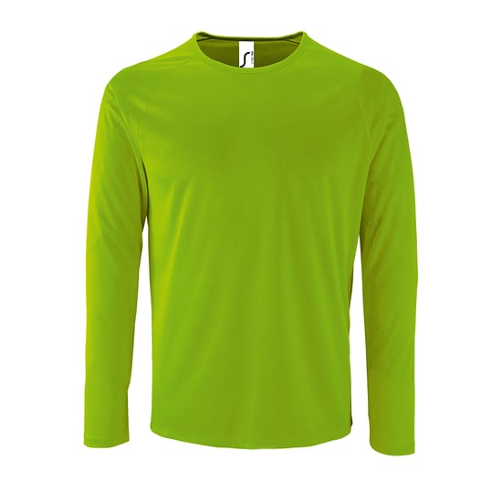 SOLS Heren Sportief T-Shirt met lange mouwen (Neon Groen) - Image 1