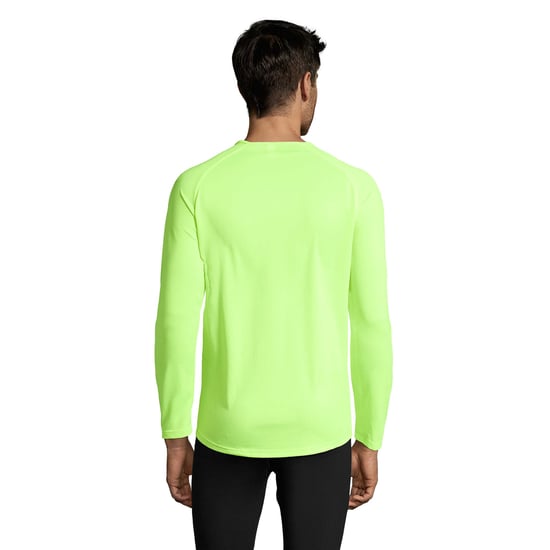 SOLS Heren Sportief T-Shirt met lange mouwen (Neon Groen) - Image 2