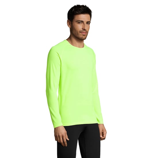 SOLS Heren Sportief T-Shirt met lange mouwen (Neon Groen) - Image 6