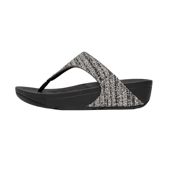 Fit Flop Dames/Dames Lulu Shimmer Weave Toe Post Sandalen (Zwart) - Image 2
