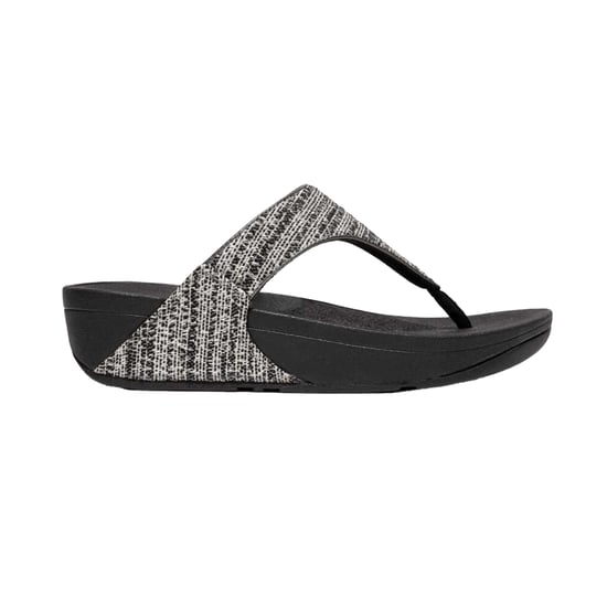 Fit Flop Dames/Dames Lulu Shimmer Weave Toe Post Sandalen (Zwart) - Image 3