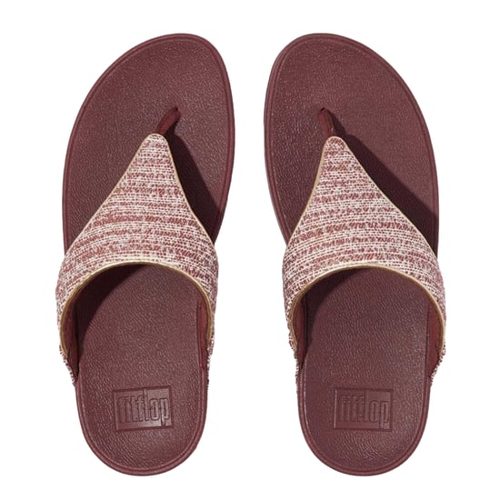 Fit Flop Dames/Dames Lulu Shimmer Weave Toe Post Sandalen (Bruin) - Image 4