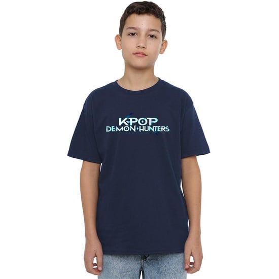 K-Pop Demon Hunters Kinderen/Kinderen Logo T-shirt (Marine) - Image 1