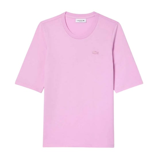Lacoste Dames/Dames Katoen Zacht 3/4 Mouwen T-shirt (Roze) - Image 1
