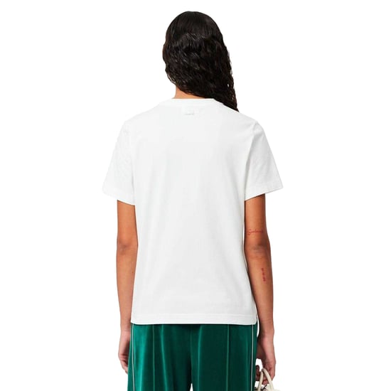 Lacoste Dames/Dames Bloemen Katoenen T-Shirt (Wit) - Image 2