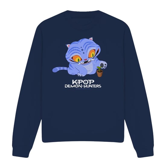 K-Pop Demon Hunters Unisex Volwassene Schattige Derpy Tiger Sweatshirt (Marine) - Image 4