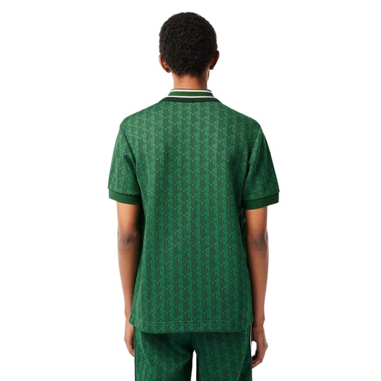 Lacoste Heren Monogram Jacquard Klassiek Poloshirt (Groen) - Image 2