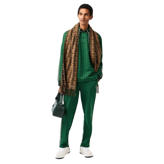 Lacoste Heren Monogram Jacquard Klassiek Poloshirt (Groen) - Image 5