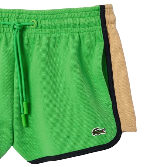 Lacoste Dames/Dames Pique Contrast Paneel Shorts (Groen) - Image 4