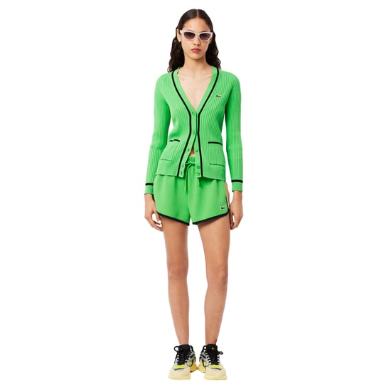 Lacoste Dames/Dames Pique Contrast Paneel Shorts (Groen) - Image 5
