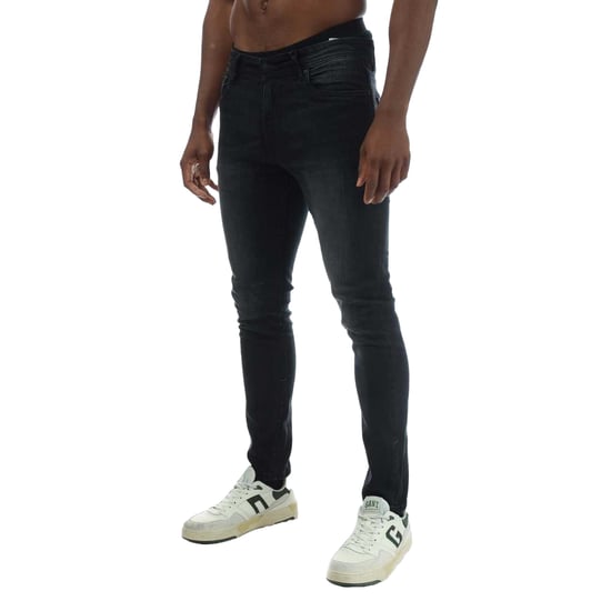 Duck and Cover Heren Overbug Tapered Jeans (Zwart) - Image 1