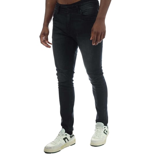 Duck and Cover Heren Overbug Tapered Jeans (Zwart) - Image 3