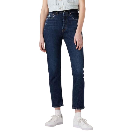 Levis Dames/Dames 501 Skinny Jeans (Donkerblauw) - Image 4
