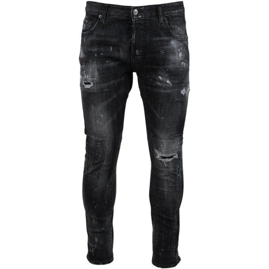 Dsquared2 Tidy Biker Jean Zwarte Destroyed Denim Jeans - Image 1