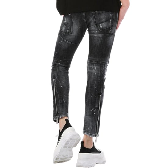 Dsquared2 Tidy Biker Jean Zwarte Destroyed Denim Jeans - Image 2