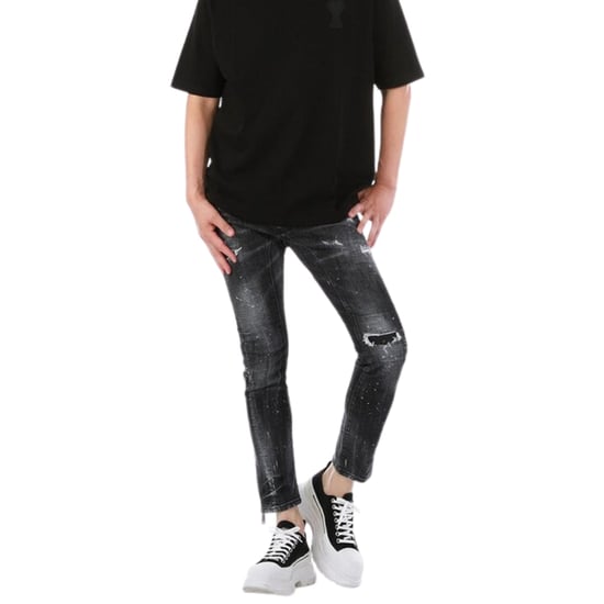 Dsquared2 Tidy Biker Jean Zwarte Destroyed Denim Jeans - Image 3