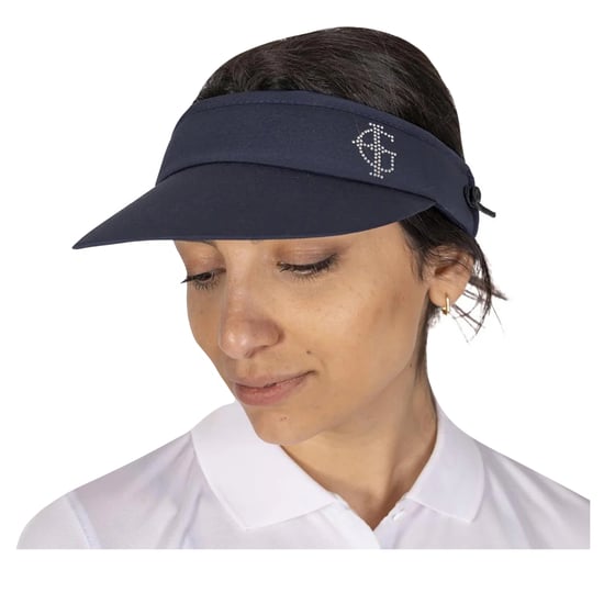 Island Green Dames/Dames Diamante Logo Golf Zonneklep (Marine) - Image 4